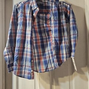 Izod Multicolor Plaid Shirt Boys Size 8